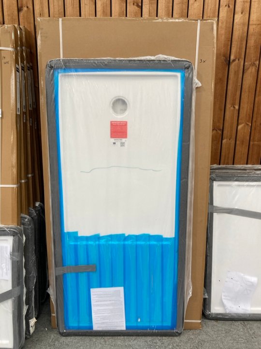 Lot 1204  
            Marchington SR18 - Collection 

                
(COLLECTION ONLY) CLEAR GLASS SILVER FRAMED 1000 X 1900MM BIFOLD SHOWER DOOR WITH...