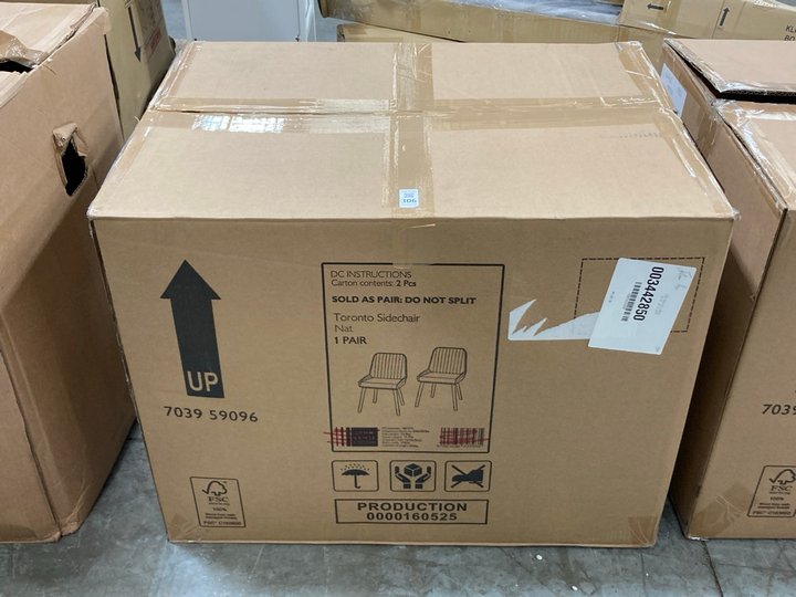 Lot 306  
            Marchington SR10 - Delivery or Collection 

                
JOHN LEWIS & PARTNERS TORONTO SIDE CHAIRS IN NATURAL ORIGINAL RRP: £253: LOCATION...