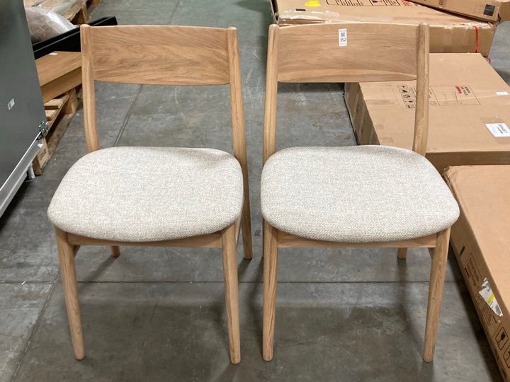 Lot 352  
            Marchington SR10 - Delivery or Collection 

                
SET OF 2 JOHN LEWIS & PARTNERS PARITY DINING CHAIRS IN OAK AND NATURAL - ORIGINAL...