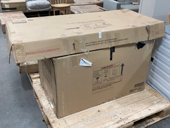 Lot 354  
            Marchington SR10 - Delivery or Collection 

                
JOHN LEWIS & PARTNERS WILTON DOUBLE WARDROBE IN WHITE - ORIGINAL RRP £399: LOCATI...