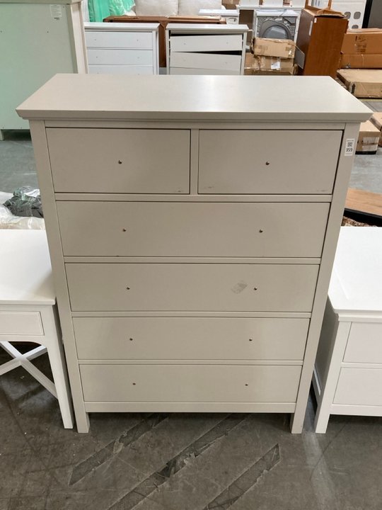 Lot 359  
            Marchington SR10 - Delivery or Collection 

                
JOHN LEWIS & PARTNERS WILTON 6 DRAWER CHEST IN LINEN - ORIGINAL RRP £349: LOCATIO...