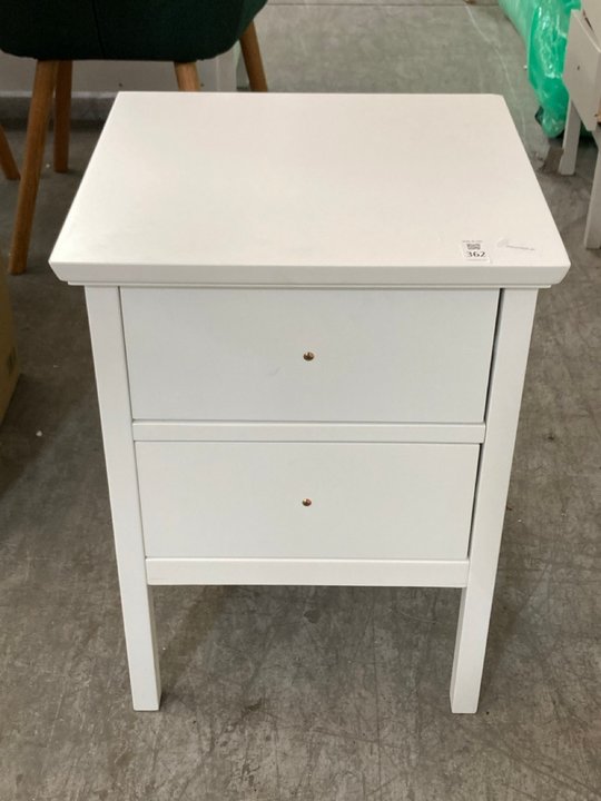 Lot 362  
            Marchington SR10 - Delivery or Collection 

                
JOHN LEWIS & PARTNERS WILTON 2 DRAWER BEDSIDE TABLE IN WHITE - ORIGINAL RRP £119:...