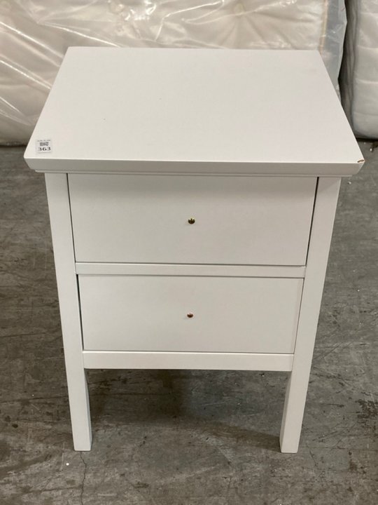 Lot 363  
            Marchington SR10 - Delivery or Collection 

                
JOHN LEWIS & PARTNERS WILTON 2 DRAWER BEDSIDE TABLE IN WHITE - ORIGINAL RRP £119:...