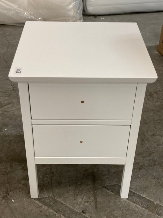 Lot 364  
            Marchington SR10 - Delivery or Collection 

                
JOHN LEWIS & PARTNERS WILTON 2 DRAWER BEDSIDE TABLE IN WHITE - ORIGINAL RRP £119:...