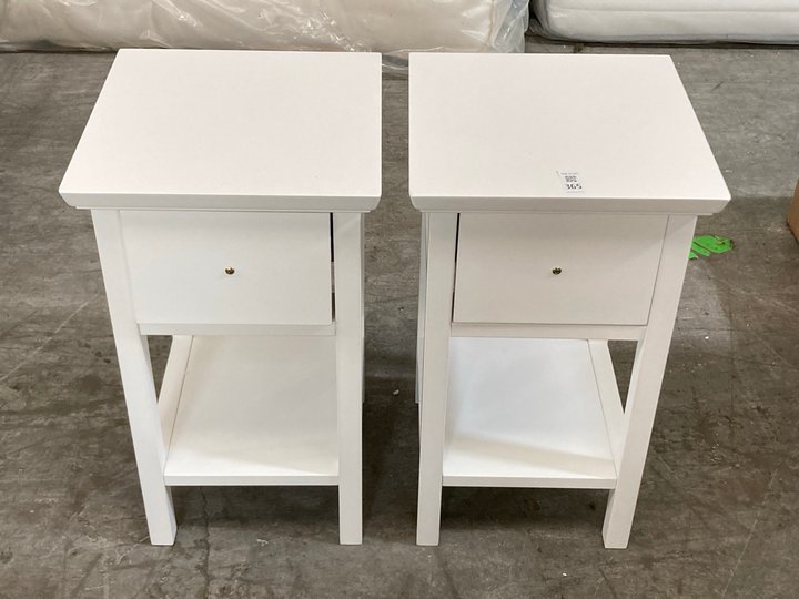 Lot 365  
            Marchington SR10 - Delivery or Collection 

                
SET OF 2 JOHN LEWIS & PARTNERS WILTON COMPACT BEDSIDE TABLES IN WHITE - ORIGINAL ...