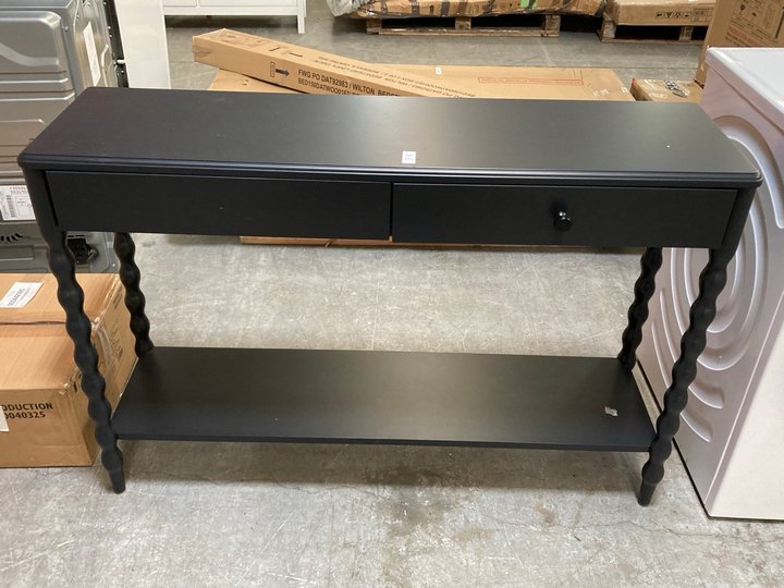 Lot 385  
            Marchington SR10 - Delivery or Collection 

                
JOHN LEWIS & PARTNERS BOBBIN CONSOLE TABLE IN BLACK - ORIGINAL RRP £199: LOCATION...