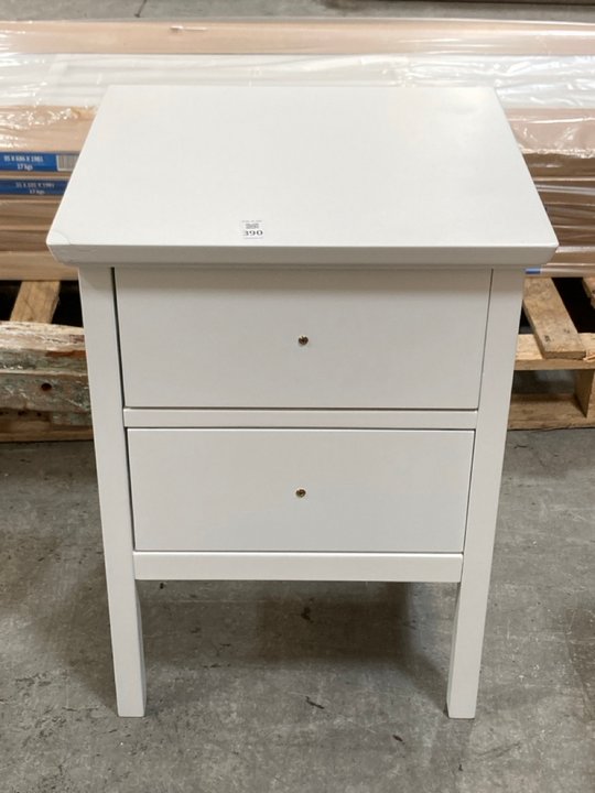 Lot 390  
            Marchington SR10 - Delivery or Collection 

                
JOHN LEWIS & PARTNERS WILTON 2 DRAWER BEDSIDE TABLE IN WHITE - ORIGINAL RRP £119:...