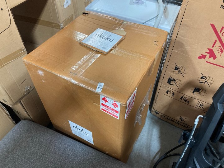 Lot 409  
            Marchington SR10 - Delivery or Collection 

                
NKUKU ISWA LEATHER & RATTAN DINING CHAIR IN TAN ORIGINAL RRP: £250: LOCATION - A2