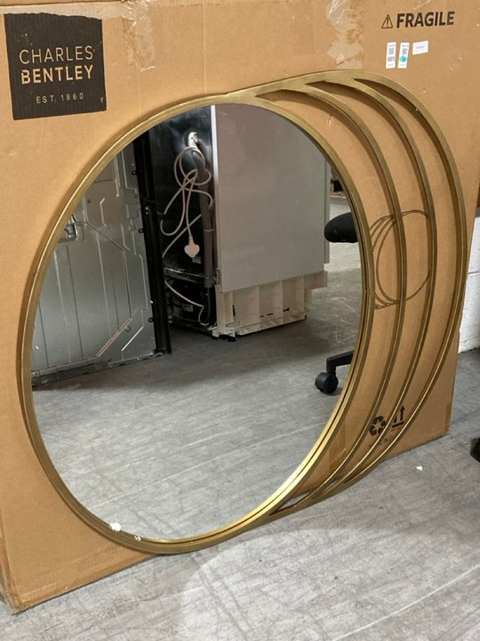 Lot 489  
            Marchington SR10 - Collection 

                
(COLLECTION ONLY) NEXT CHARLES BENTLEY ROUND REPEATED EDGE MIRROR IN GOLD ORIGINA...