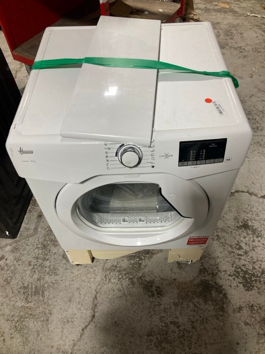 Lot 573  
            Marchington SR10 - Delivery or Collection 

                
HOOVER VENTED 10KG TUMBLE DRYER IN WHITE: LOCATION - SR16_B2
