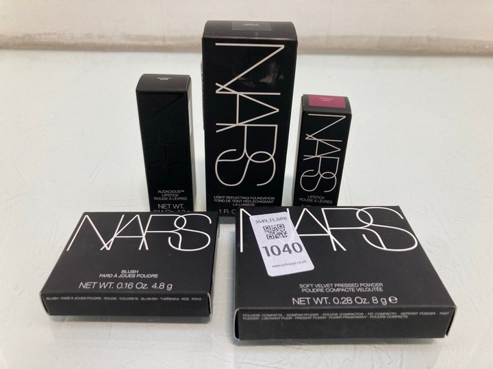 Lot 1040  
            Marchington SR13 - Parcel Delivery Only 

                
5 X ASSORTED NARS MAKE UP TO INCLUDE 3.5G LIPSTICK IN SHADE IMPULSE: LOCATION - G1