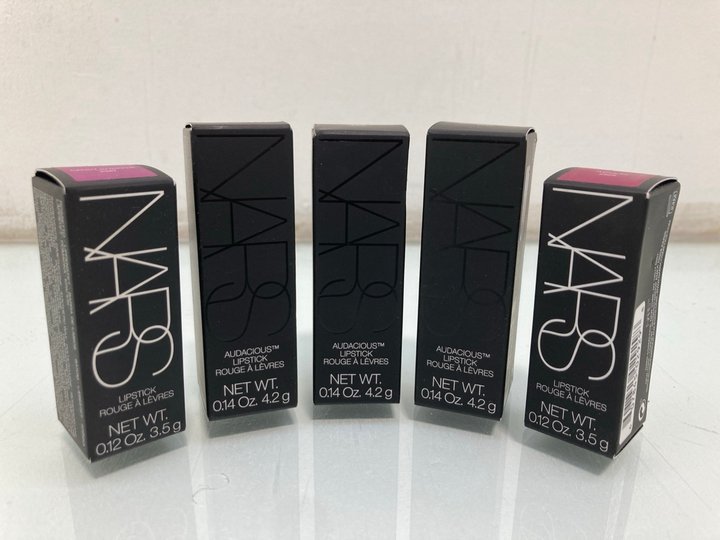 Lot 1051  
            Marchington SR13 - Parcel Delivery Only 

                
3 X NARS 4.2G AUDACIOUS LIPSTICKS IN SHADES BETTE & VERA TO INCLUDE 2 X NARS 3.5G...