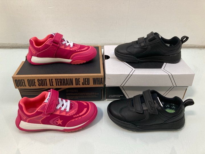 Lot 1088  
            Marchington SR13 - Parcel Delivery Only 

                
CLARKS CHILDRENS KICK PACE TRAINERS IN BLACK LEATHER - SIZE UK 8.5 TO INCLUDE CLA...