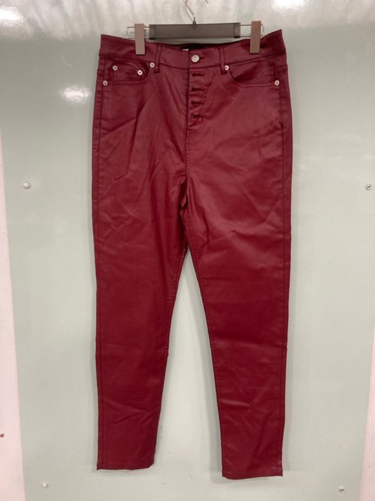 Lot 1103  
            Marchington SR13 - Parcel Delivery Only 

                
THE KOOPLES WOMENS JEAN LEATHER TROUSERS IN RED - SIZE UK 31W - ORIGINAL RRP £155...