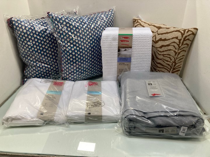 Lot 1145  
            Marchington SR13 - Parcel Delivery Only 

                
QTY OF ASSORTED HOMEWARE ITEMS TO INCLUDE JOHN LEWIS & PARTNERS EYELET CURTAINS I...