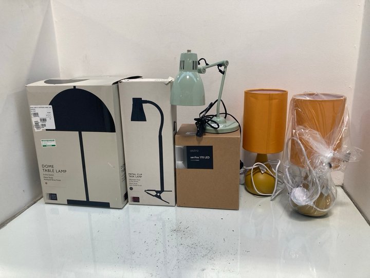 Lot 1169  
            Marchington SR13 - Parcel Delivery Only 

                
6 X ASSORTED LIGHTING ITEMS TO INCLUDE JOHN LEWIS & PARTNERS DOME TABLE LAMP IN A...