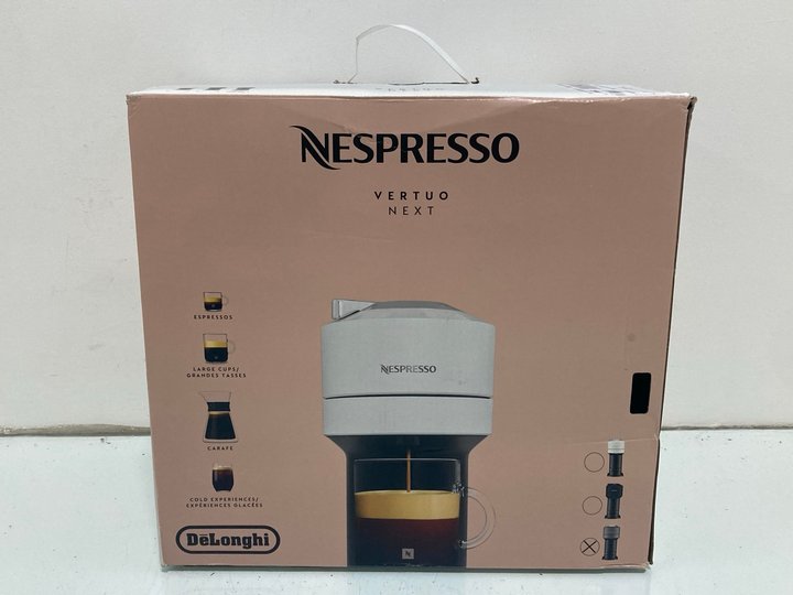 Lot 1175  
            Marchington SR13 - Parcel Delivery Only 

                
NESPRESSO VERTUO NEXT COFFEE POD COFFEE MACHINE IN WHITE - ORIGINAL RRP £150: LOC...