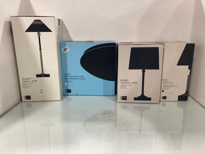 Lot 1183  
            Marchington SR13 - Parcel Delivery Only 

                
4 X ASSORTED JOHN LEWIS & PARTNERS LIGHTING TO INCLUDE ISABEL TOUCH LAMP WITH LIN...