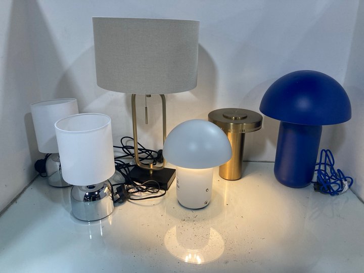 Lot 1184  
            Marchington SR13 - Parcel Delivery Only 

                
6 X ASSORTED JOHN LEWIS & PARTNERS LIGHTING TO INCLUDE LED MUSHROOM LAMP IN WHITE...