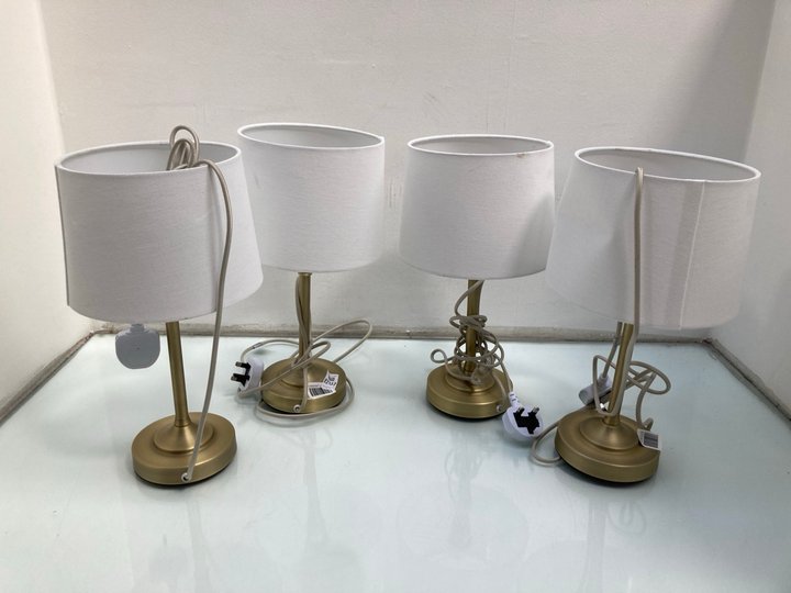 Lot 1207  
            Marchington SR13 - Parcel Delivery Only 

                
4 X JOHN LEWIS & PARTNERS ISABEL TABLE LAMPS IN ANTIQUE BRASS FINISH WITH LINEN S...