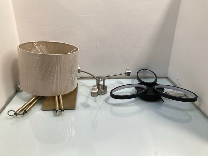 Lot 1208  
            Marchington SR13 - Parcel Delivery Only 

                
3 X ASSORTED LIGHTING TO INCLUDE JOHN LEWIS & PARTNERS BLAKELY FLOOR LAMP IN GOLD...