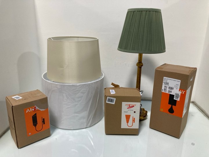 Lot 1231  
            Marchington SR13 - Parcel Delivery Only 

                
6 X ASSORTED JOHN LEWIS & PARTNERS LIGHTING & SHADES TO INCLUDE ANYDAY LULU WALL ...