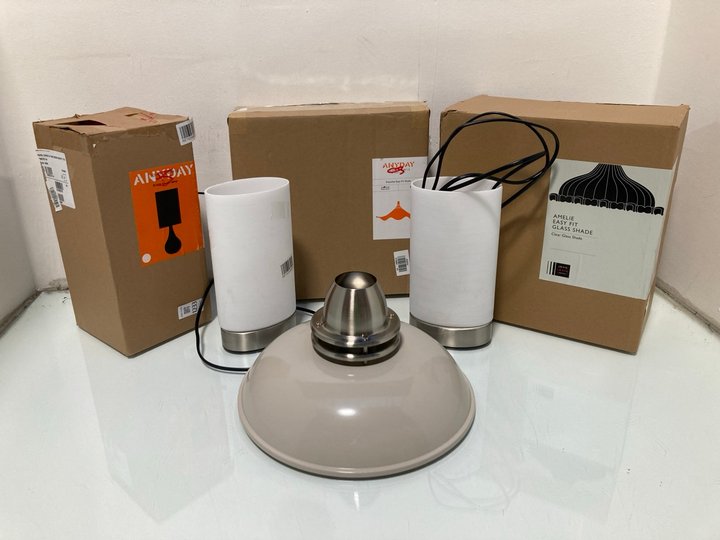 Lot 1233  
            Marchington SR13 - Parcel Delivery Only 

                
6 X ASSORTED JOHN LEWIS & PARTNERS LIGHTING TO INCLUDE ANYDAY KRISTY TOUCH LAMP I...