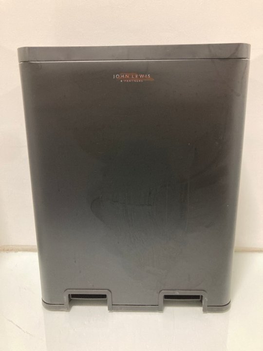 Lot 1245  
            Marchington SR13 - Parcel Delivery Only 

                
JOHN LEWIS & PARTNERS 60 LITRE 2 SECTION RECYCLING BIN IN BLACK: LOCATION - G12