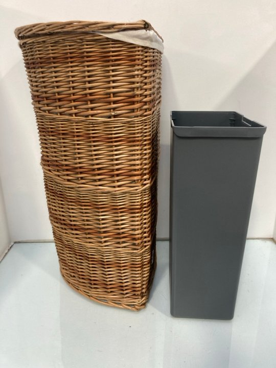 Lot 1263  
            Marchington SR13 - Parcel Delivery Only 

                
JOHN LEWIS & PARTNERS WICKER LAUNDRY BASKET TO INCLUDE EKO MORANDI 30 LITRE TOUCH...