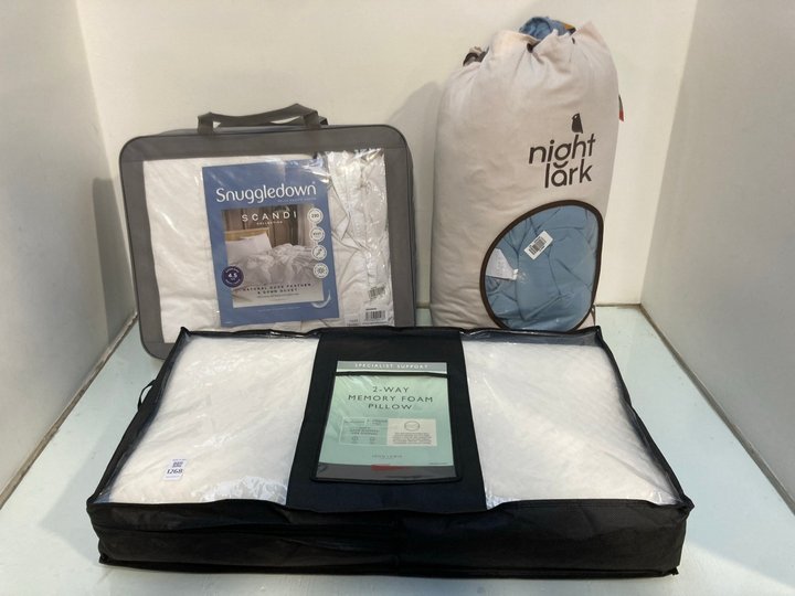 Lot 1268  
            Marchington SR13 - Parcel Delivery Only 

                
3 X ASSORTED BEDDING ITEMS TO INCLUDE NIGHT LARK TUFTED DOTS 10.5 TOG DOUBLE COVE...