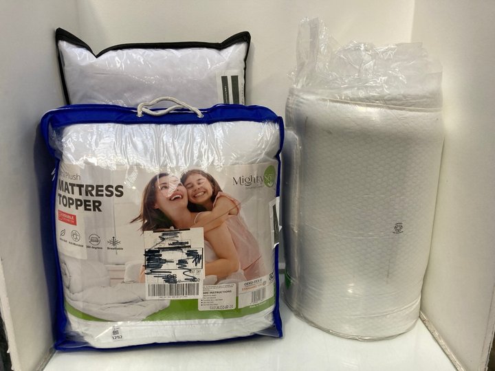 Lot 1292  
            Marchington SR13 - Parcel Delivery Only 

                
3 X ASSORTED BEDDING ITEMS TO INCLUDE MIGHTY SOFT ULTRA PLUSH DOUBLE MATTRESS TOP...