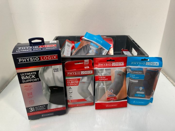 Lot 1297  
            Marchington SR13 - Parcel Delivery Only 

                
QTY OF PHYSIO LOGIX ITEMS TO INCLUDE 3 LEVEL ULTIMATE BACK SUPPORT IN BLACK - ONE...