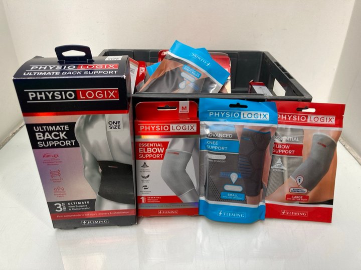 Lot 1298  
            Marchington SR13 - Parcel Delivery Only 

                
QTY OF PHYSIO LOGIX ITEMS TO INCLUDE ADVANCED ELBOW SUPPORT - SIZE MEDIUM - FITS ...