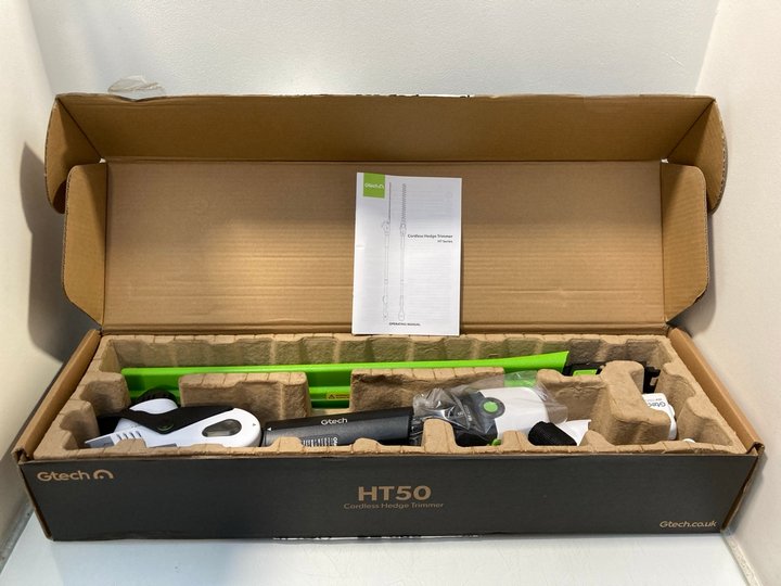 Lot 1304  
            Marchington SR13 - Parcel Delivery Only 

                
GTECH HT50 LONG REACH CORDLESS HEDGE TRIMMER - ORIGINAL RRP £249.99 (18+ ID REQUI...
