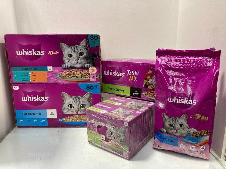 Lot 1308  
            Marchington SR13 - Parcel Delivery Only 

                
5 X ASSORTED WHISKAS CAT ITEMS TO INCLUDE 1.9KG 1+ DRY CAT FOOD IN TUNA FLAVOUR -...