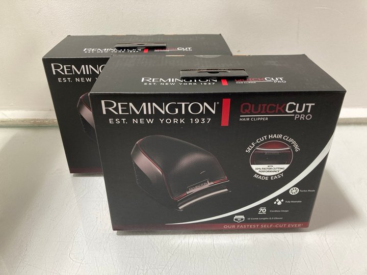 Lot 1337  
            Marchington SR13 - Parcel Delivery Only 

                
2 X REMINGTON QUICK CUT PRO HAIR CLIPPER SETS (SEALED) - COMBINED ORIGINAL RRP £1...