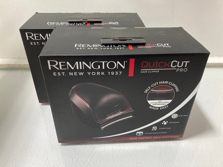Lot 1339  
            Marchington SR13 - Parcel Delivery Only 

                
2 X REMINGTON QUICK CUT PRO HAIR CLIPPER SETS (SEALED) - COMBINED ORIGINAL RRP £1...