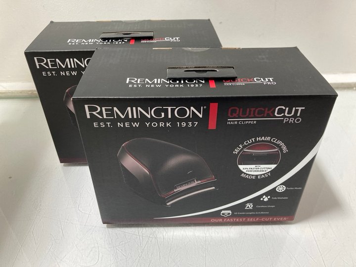 Lot 1341  
            Marchington SR13 - Parcel Delivery Only 

                
2 X REMINGTON QUICK CUT PRO HAIR CLIPPER SETS (SEALED) - COMBINED ORIGINAL RRP £1...