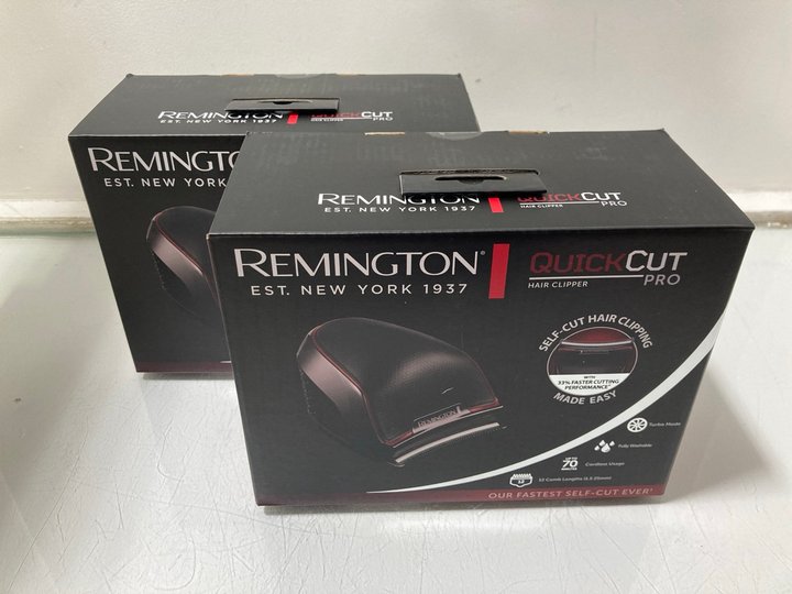 Lot 1342  
            Marchington SR13 - Parcel Delivery Only 

                
2 X REMINGTON QUICK CUT PRO HAIR CLIPPER SETS (SEALED) - COMBINED ORIGINAL RRP £1...