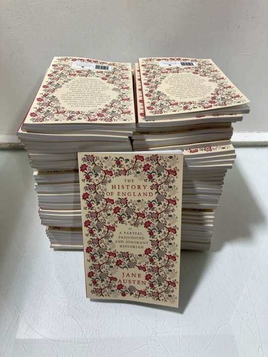 Lot 1344  
            Marchington SR13 - Parcel Delivery Only 

                
QTY OF THE HISTORY OF ENGLAND BOOKS BY JANE AUSTEN: LOCATION - F14