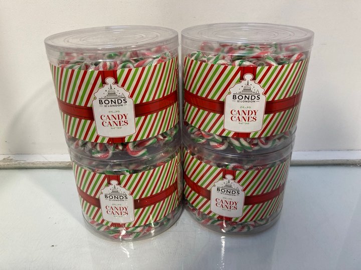 Lot 1361  
            Marchington SR13 - Parcel Delivery Only 

                
4 X BONDS OF LONDON 250 X 5G PEPPERMINT FLAVOURED CANDY CANES - BBE: 07.27: LOCAT...