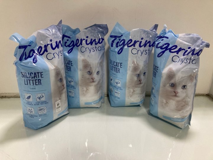 Lot 1391  
            Marchington SR13 - Parcel Delivery Only 

                
4 X TIGERINO 5 LITRE SENSITIVE SILICATE CAT LITTER: LOCATION - F12