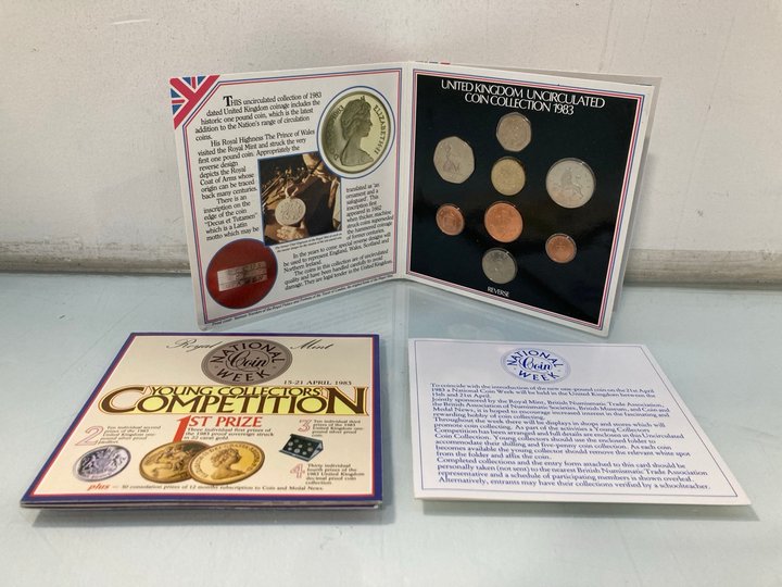 Lot 1411  
            Marchington SR13 - Parcel Delivery Only 

                
UNITED KINGDOM BRILLIANT AND UNICRCULATED COIN COLLECTION 1983: LOCATION - F11