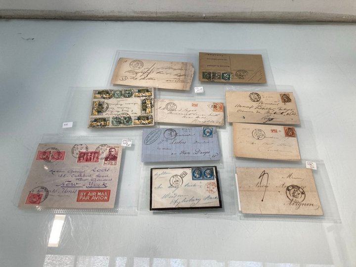 Lot 1415  
            Marchington SR13 - Parcel Delivery Only 

                
TEN ITEMS OF EARLY FRENCH POSTAL HISTORY, ALL IN PRETECTIVE BAGS, MANY DEALER PRI...