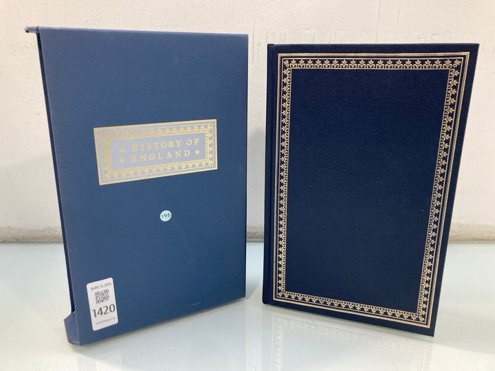 Lot 1420  
            Marchington SR13 - Parcel Delivery Only 

                
A FOLIO SOCIETY EDITION VOLUME, "ENGLAND 1914-45" BY A.J.P. TAYLOR WITH SLIPCASE:...