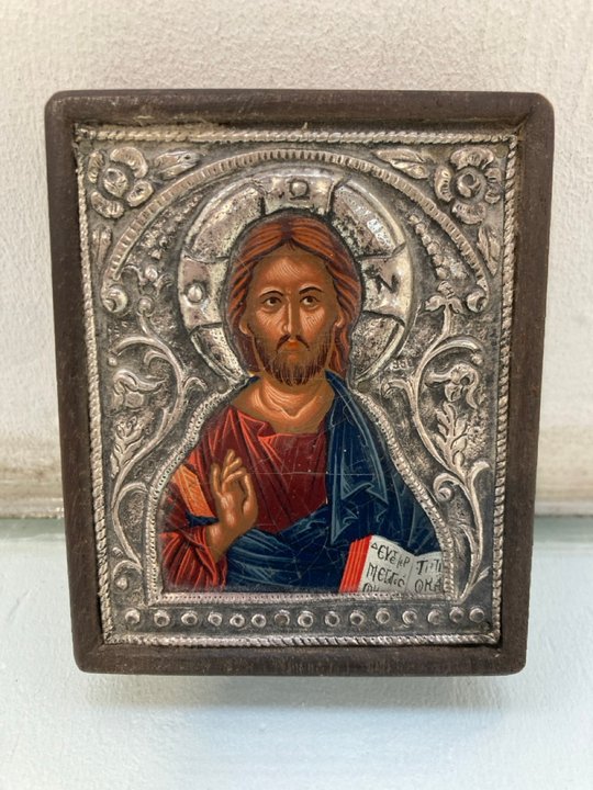 Lot 1428  
            Marchington SR13 - Parcel Delivery Only 

                
A COPY OF AN ANCIENT BYZANTINE IKON ON CANVAS WITH A .950 SILVER MOUNT: LOCATION ...