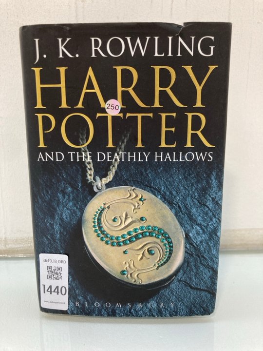 Lot 1440  
            Marchington SR13 - Parcel Delivery Only 

                
J.K. ROWLING FIRST EDITION HARDBACK BOOK WITH DUSTWRAPPER, "HARRY POTTER AND THE ...