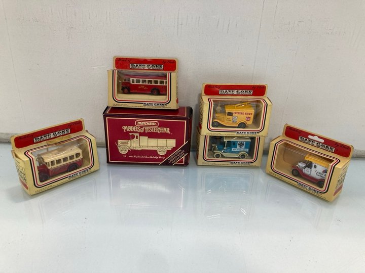 Lot 1492  
            Marchington SR13 - Parcel Delivery Only 

                
SIX ASSORTED VINTAGE DIE CAST MODEL VEHICLES, ALL WITH BOX: LOCATION - F10