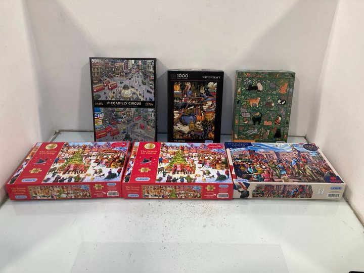 Lot 1503  
            Marchington SR13 - Parcel Delivery Only 

                
6 X ASSORTED JIGSAW PUZZLES TO INCLUDE GIBSONS THE SEASON FOR GIVING JIGSAW PUZZL...