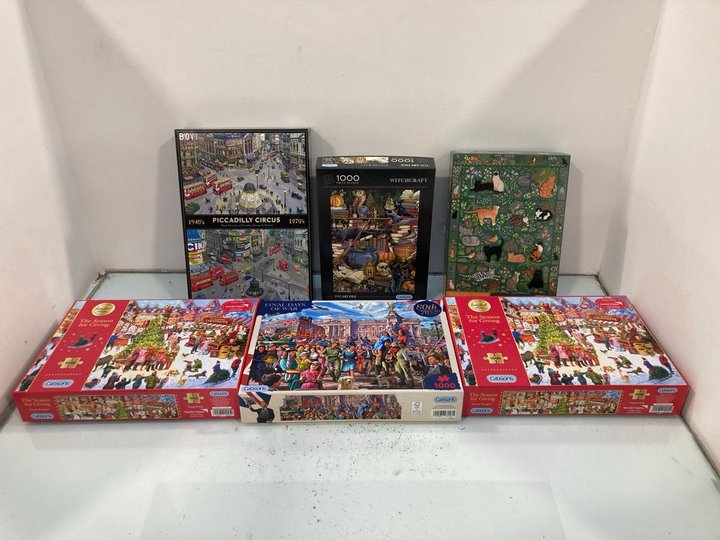 Lot 1504  
            Marchington SR13 - Parcel Delivery Only 

                
6 X ASSORTED JIGSAW PUZZLES TO INCLUDE GIBSONS THE SEASON FOR GIVING JIGSAW PUZZL...